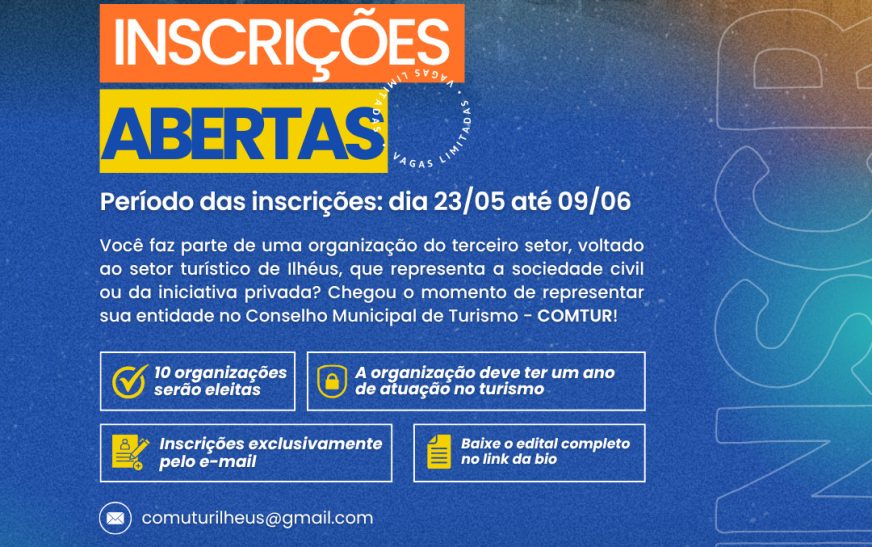 Ilhéus abre inscrições para organizações participarem do Conselho Municipal de Turismo