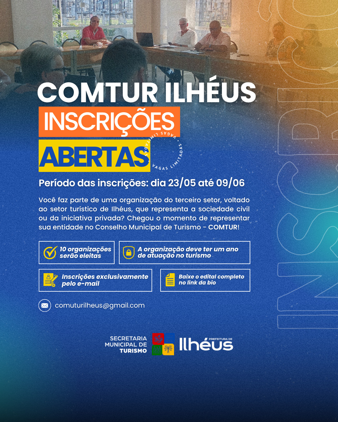 Ilhéus abre inscrições para organizações participarem do Conselho Municipal de Turismo