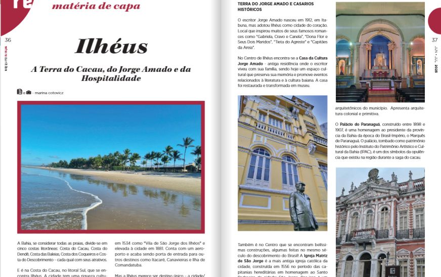 Ilhéus ganha destaque nacional em matéria da revista Where Curitiba