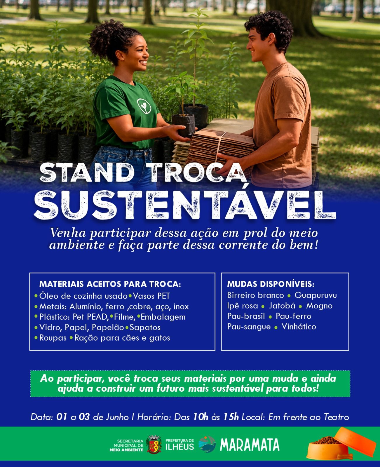 Troca Sustentável incentiva reciclagem e distribuição de mudas em Ilhéus