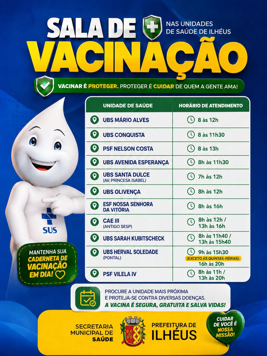 Prefeitura de Ilhéus amplia vacinação contra a gripe para toda a população