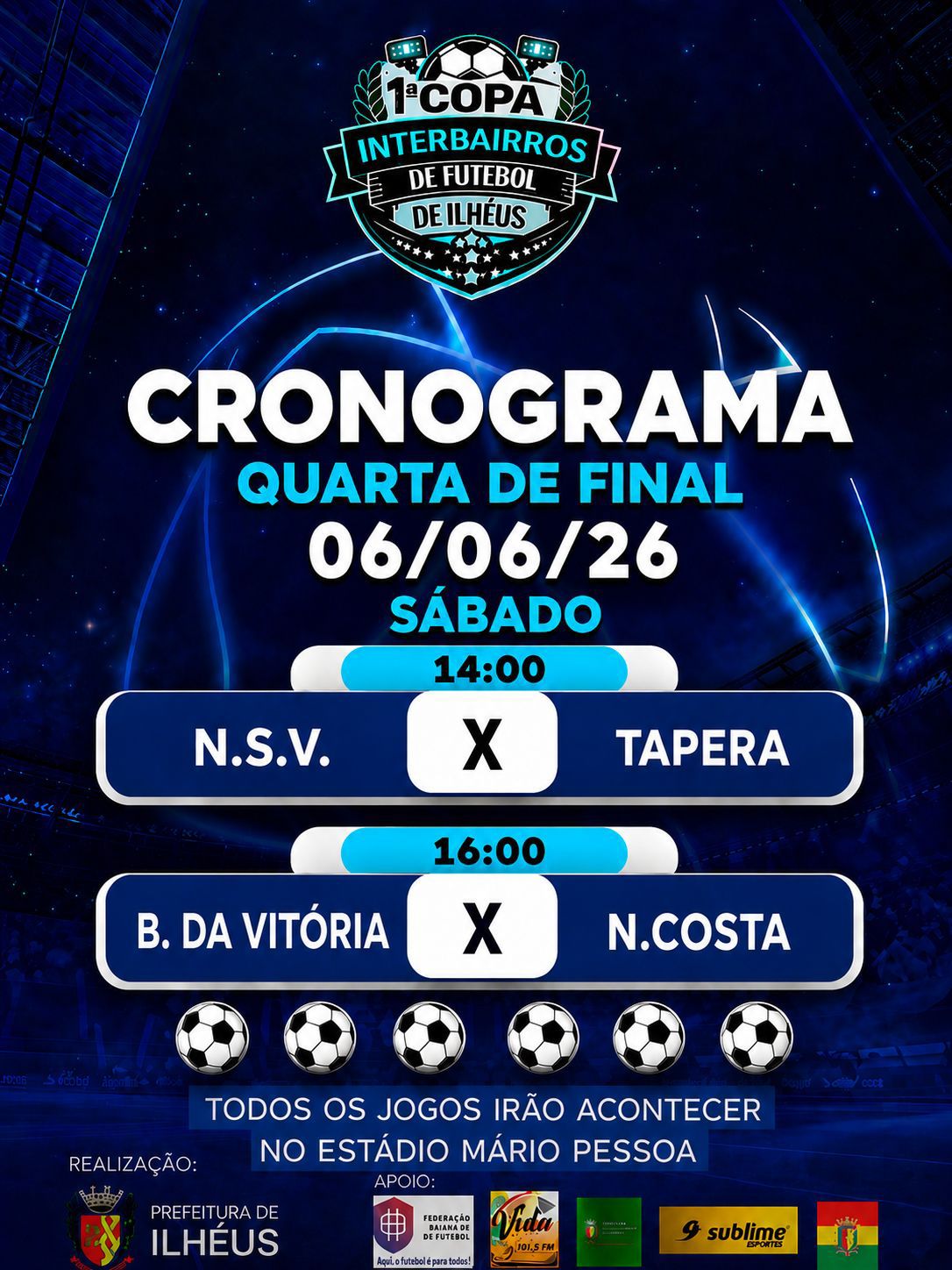 Copa Interbairros de Futebol entra na fase de quartas de final neste sábado