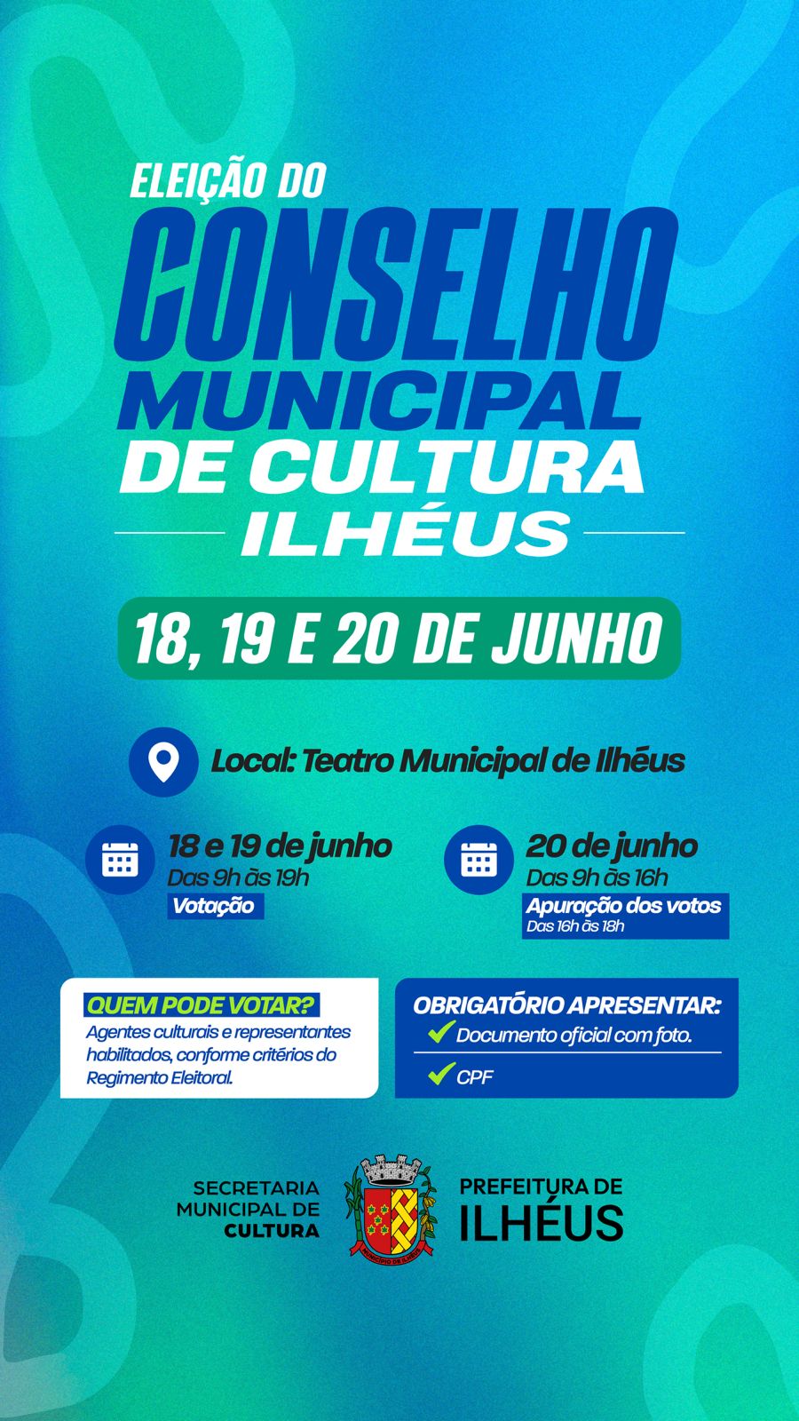 Ilhéus elege novos representantes do Conselho Municipal de Cultura